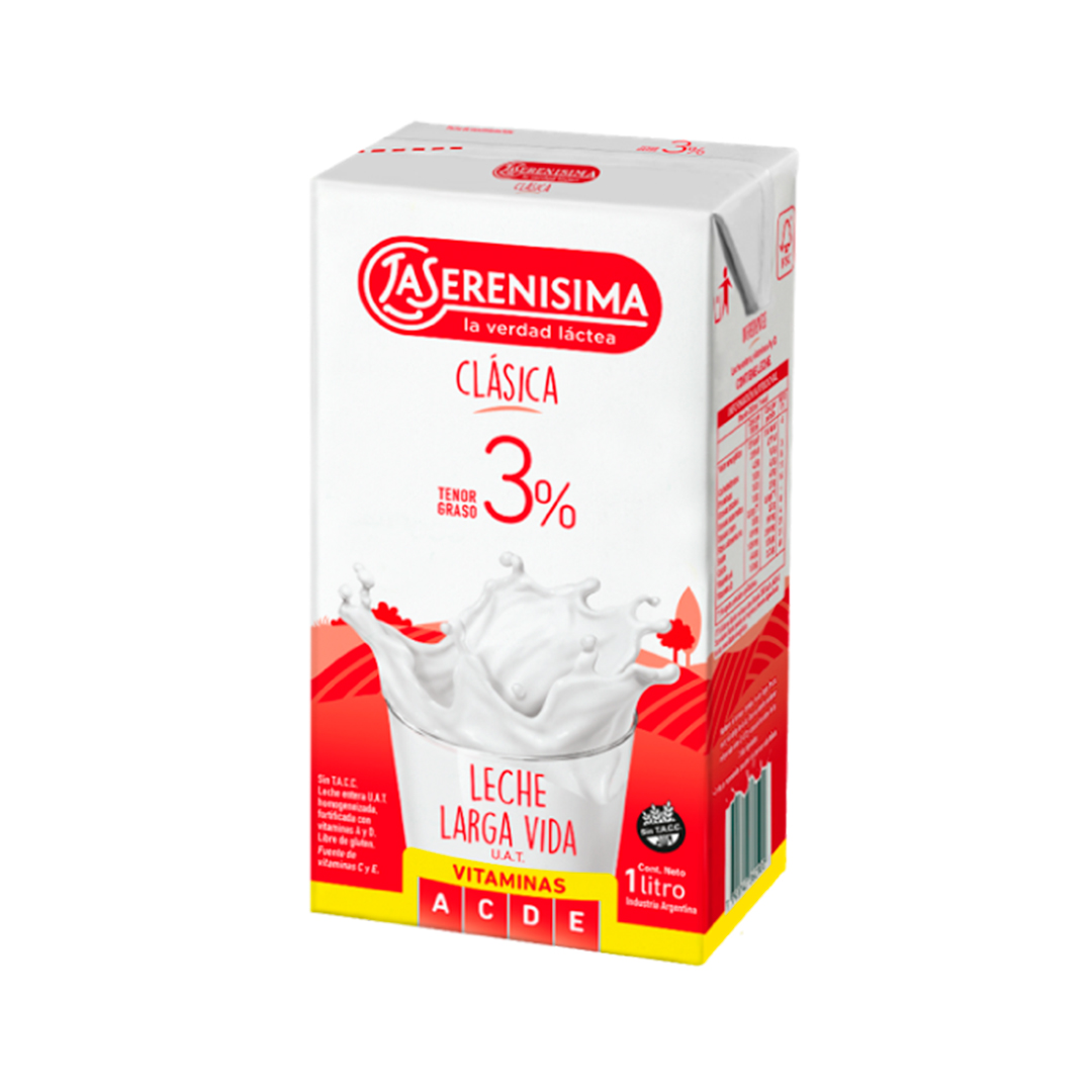 LECHE ENTERA LARGA VIDA LA SERENISIMA 